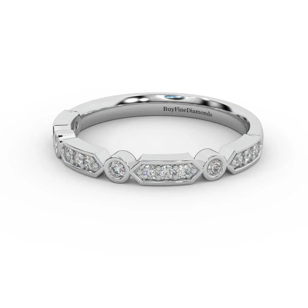 Stunning Round Brilliant Diamond Stacking Wedding Band Ring