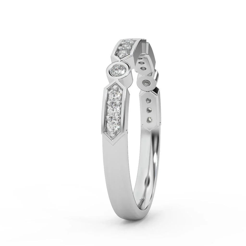 Stunning Round Brilliant Diamond Stacking Wedding Band Ring