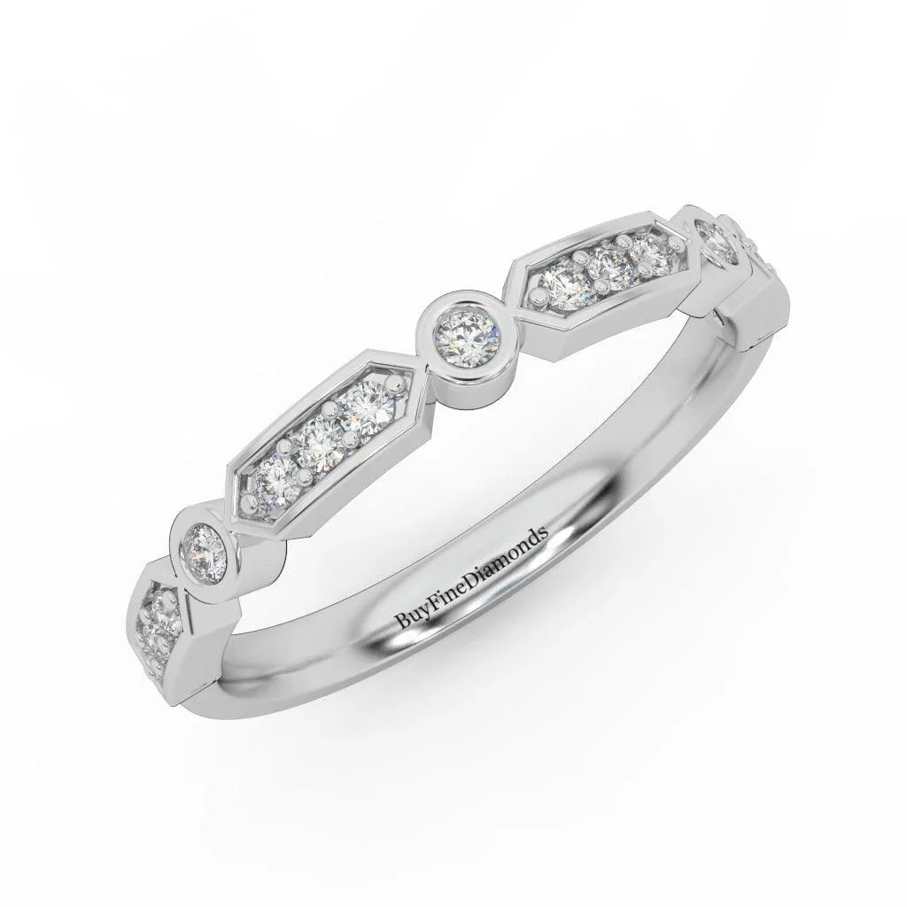 Stunning Round Brilliant Diamond Stacking Wedding Band Ring