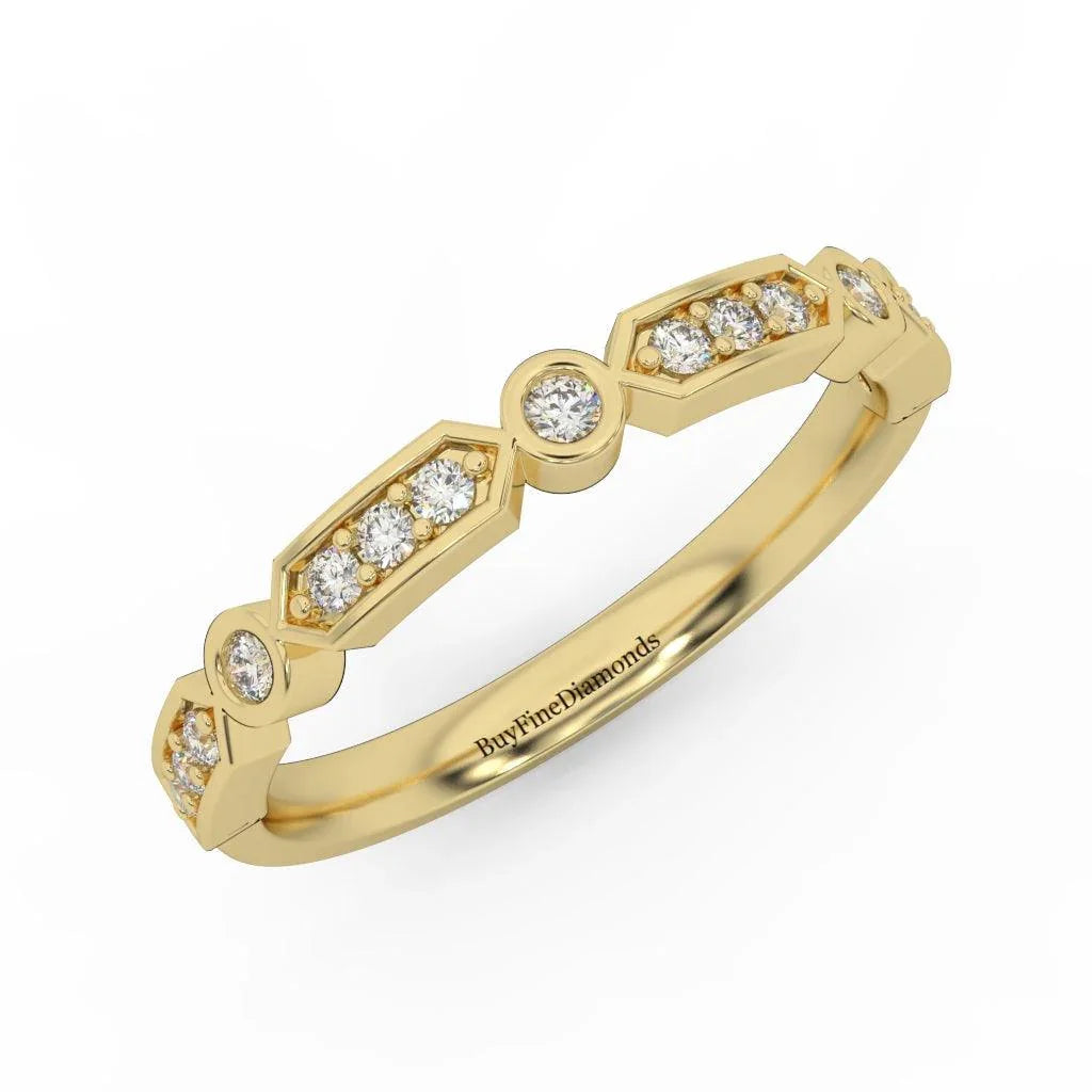 Stunning Round Brilliant Diamond Stacking Wedding Band Ring