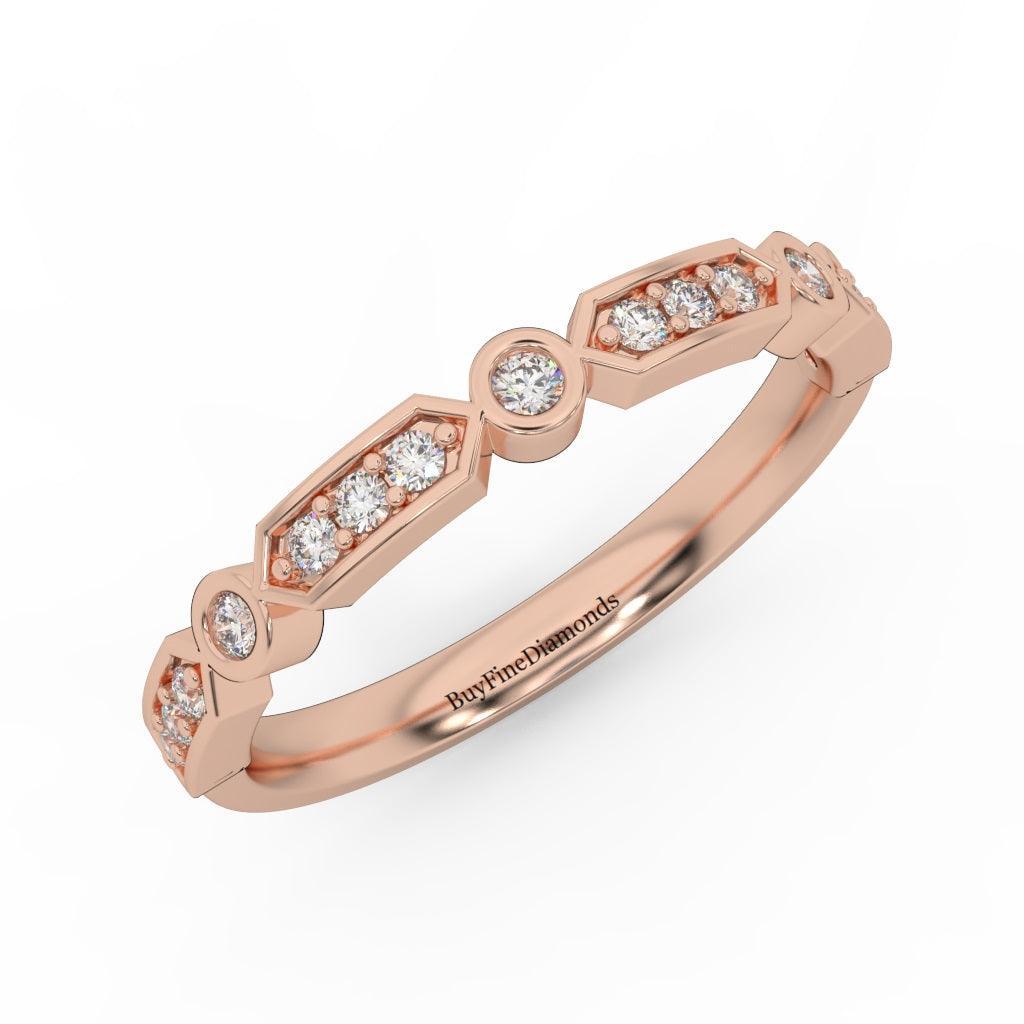 Stunning Round Brilliant Diamond Stacking Wedding Band Ring