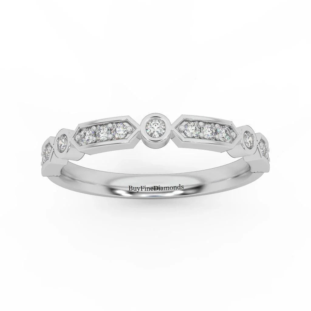 Stunning Round Brilliant Diamond Stacking Wedding Band Ring