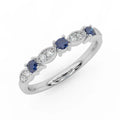 Natural Sapphire & Diamond Wedding Band