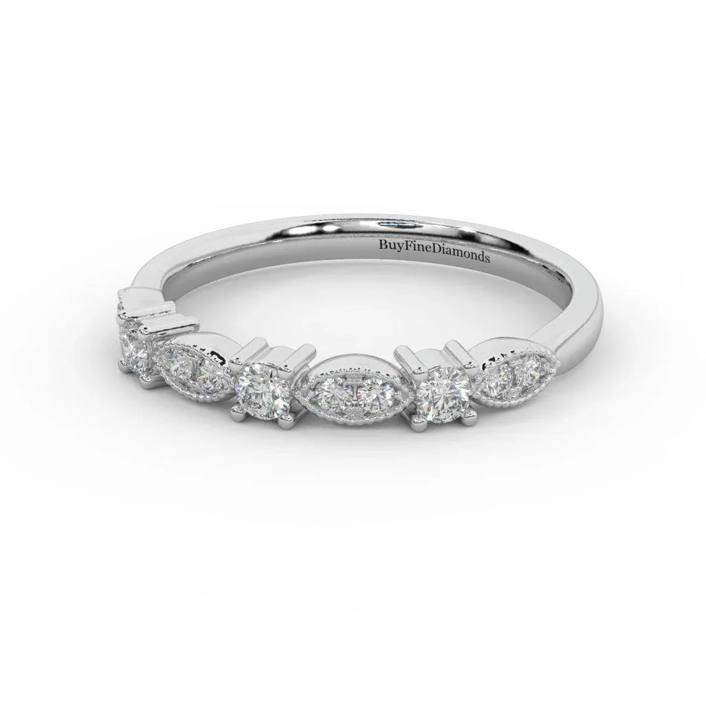 Round Diamond Engagement Wedding Band