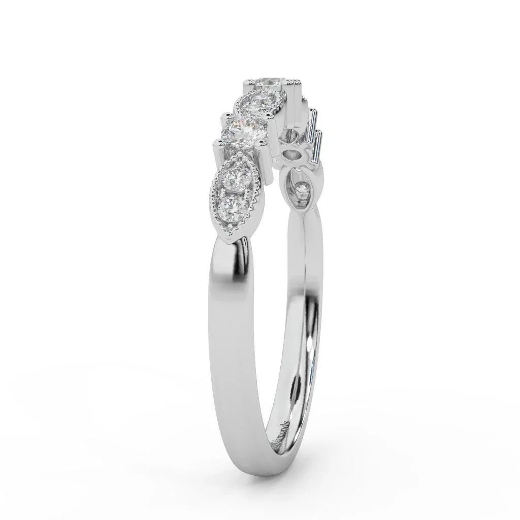Round Diamond Engagement Wedding Band