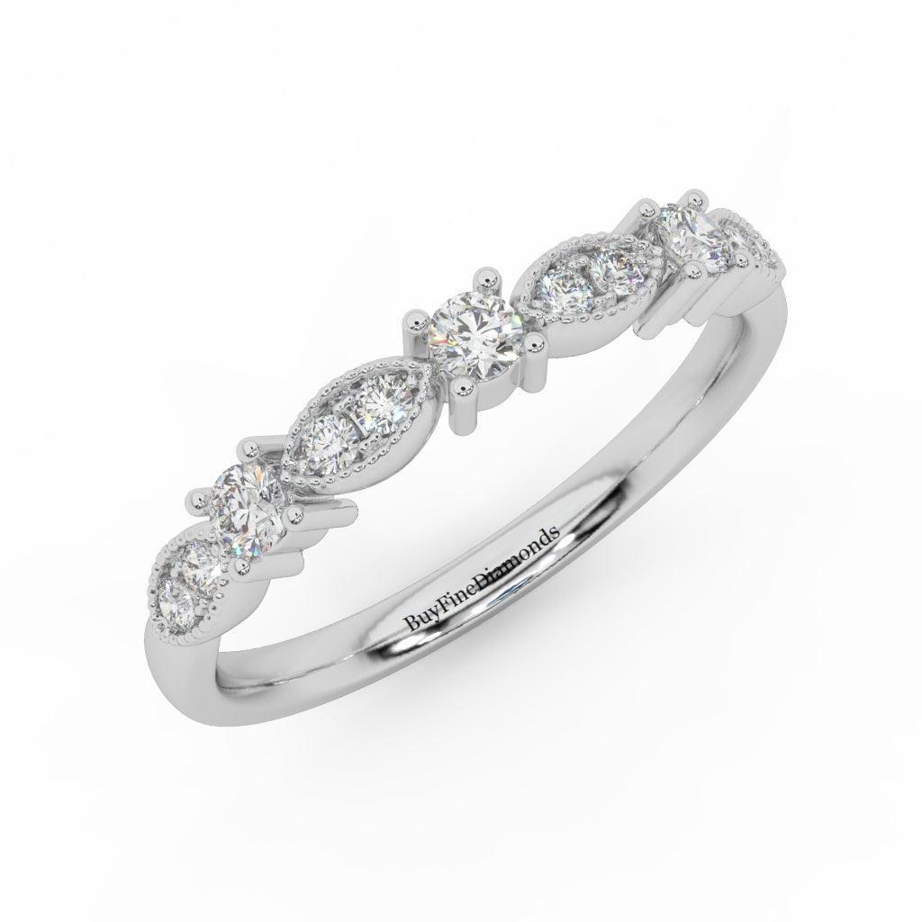 Round Diamond Engagement Wedding Band