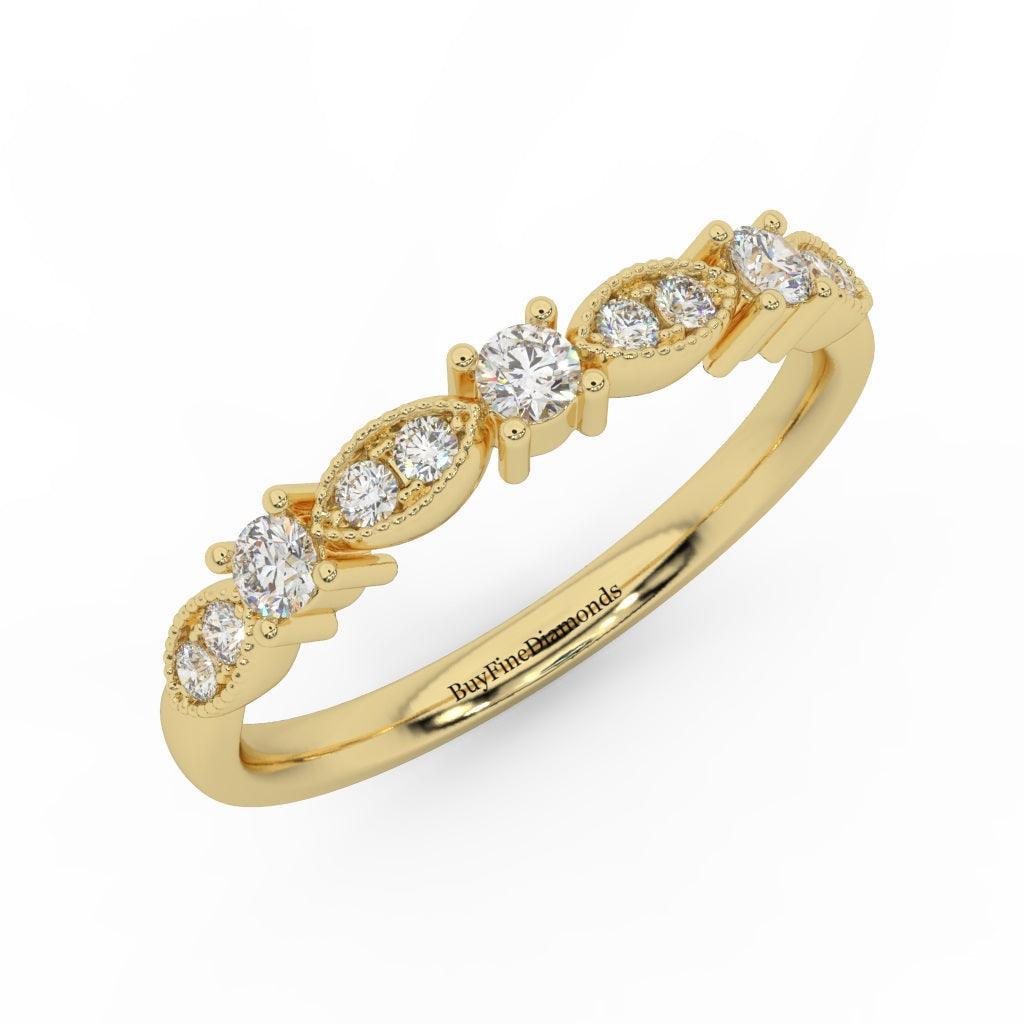 Round Diamond Engagement Wedding Band