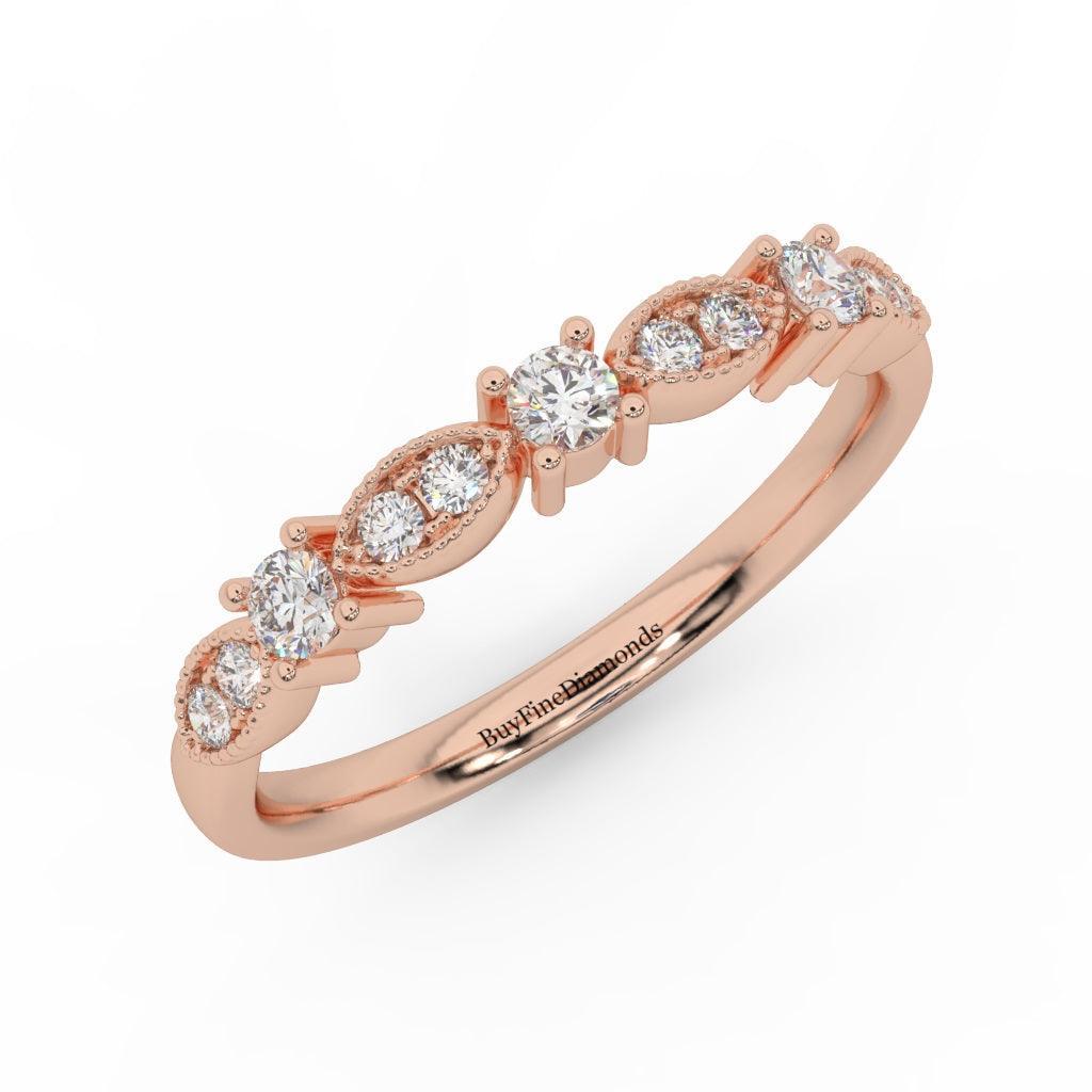 Round Diamond Engagement Wedding Band