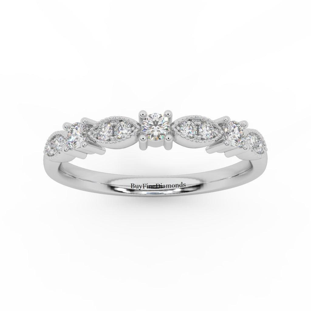 Round Diamond Engagement Wedding Band