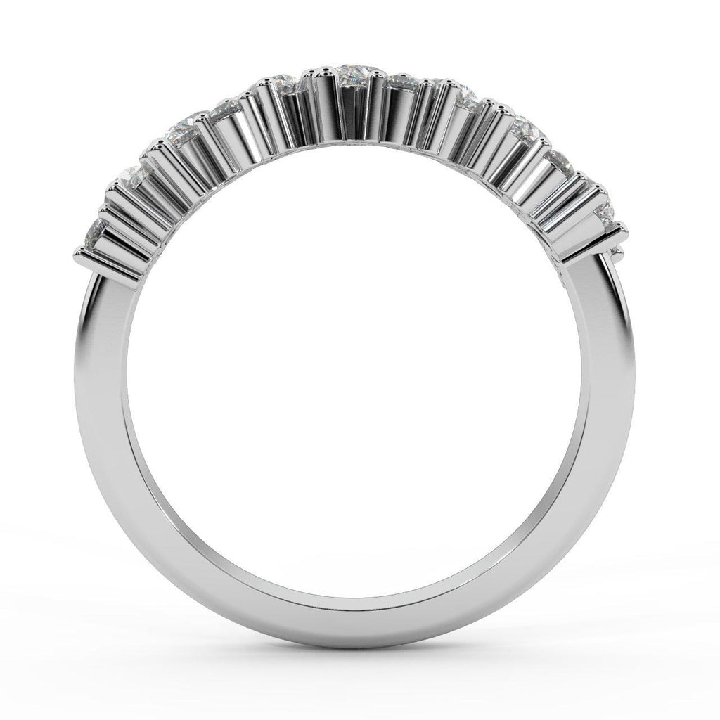1.00 Carat Natural Pear and Round Diamond Half Eternity Women Ring for Wedding