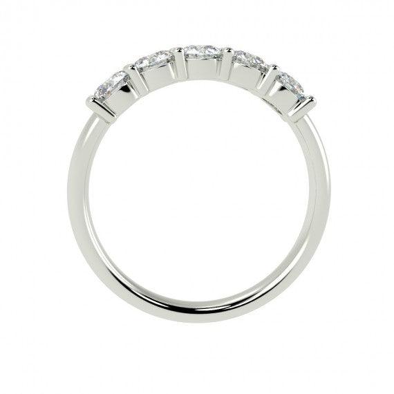 FIVE STONE DIAMOND RING IN PLATINUM & 18K GOLD