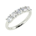 FIVE STONE DIAMOND RING IN PLATINUM & 18K GOLD