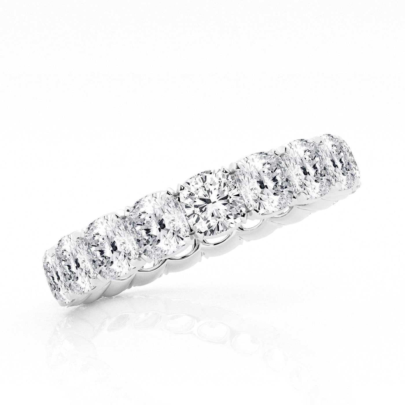 Cushion Diamond Full Eternity Wedding Ring 4.00 - 6.00 Carat