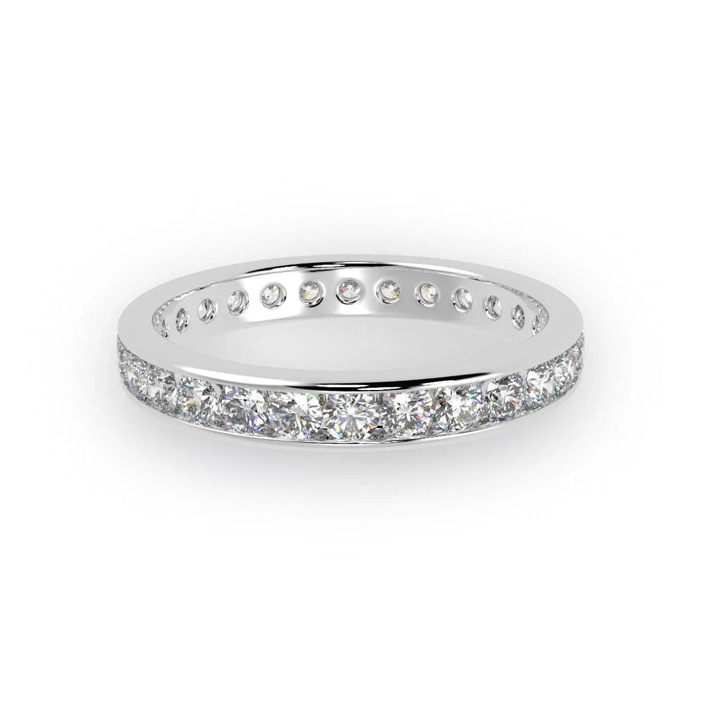 Best Offer ! D/VVS 1.00Ct Round Diamond Full Eternity Ring for Women's in Hallmarked Platinum / Gold