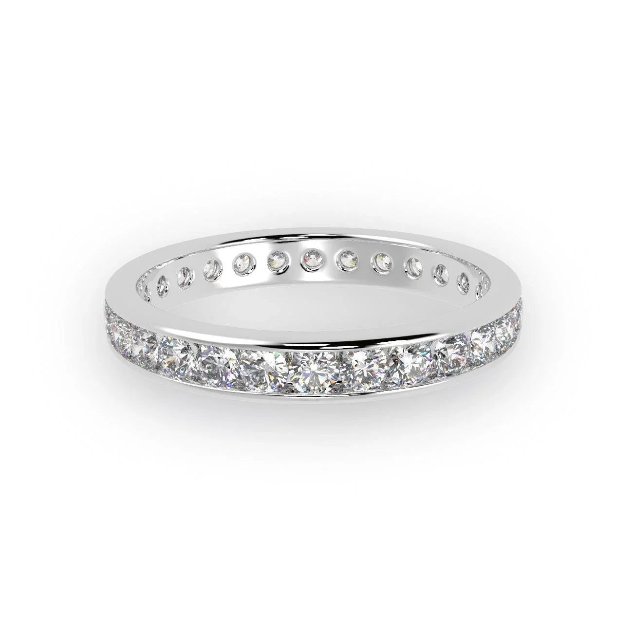 Best Offer ! D/VVS 1.00Ct Round Diamond Full Eternity Ring for Women's in Hallmarked Platinum / Gold