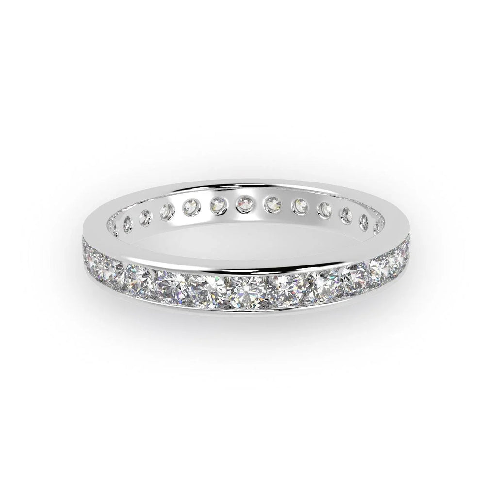 Exceptional White !  Platinum D/VS 1.50Ct Round Diamond Full Eternity Ring for Women's