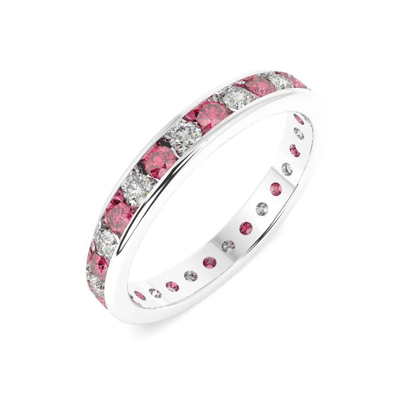 Natural Ruby and Diamond Full Eternity Ring 2.00Ct