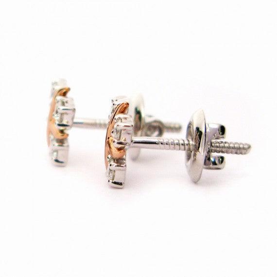 Platinum 0.33Ct Round Diamond Designer Earrings