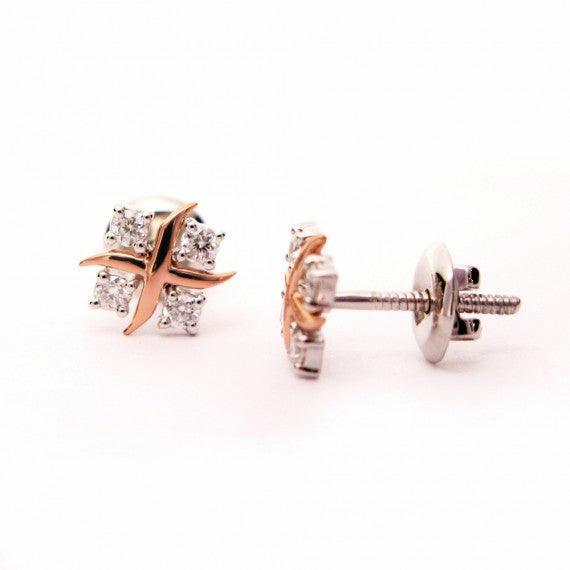 Platinum 0.33Ct Round Diamond Designer Earrings