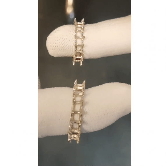 Certified Cushion Diamond U Prong Full Eternity Ring For Women in Platinum D-E/VS 5.00Ct - 6.50Ct