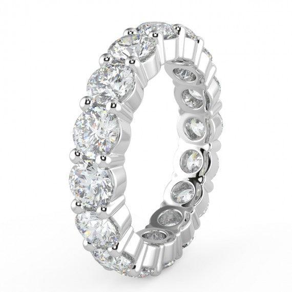 D/VS 8.0CT ROUND DIAMOND FULL ETERNITY PLATINUM AND 18K GOLD
