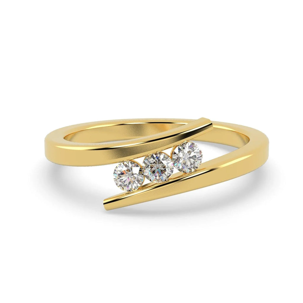 LAB DIAMOND 3 STONE TRILOGY RING 0.33CT D/VVS SET IN 9K GOLD