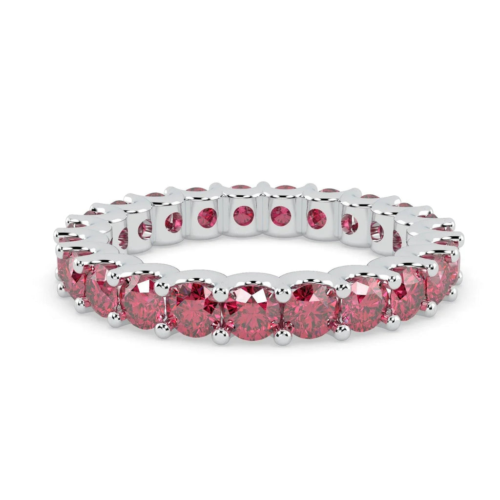 Ruby U Prong Full Eternity Ring in Hallmarked Gold