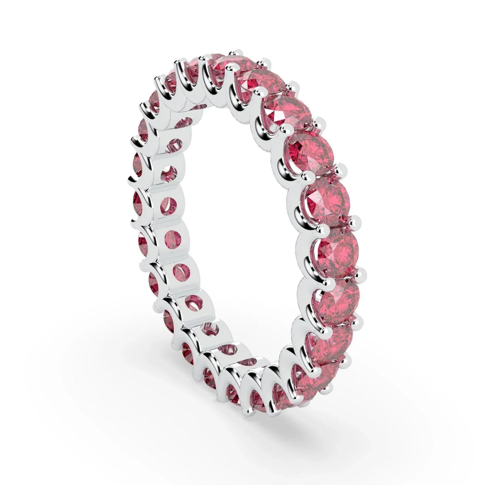 Ruby U Prong Full Eternity Ring in Hallmarked Gold
