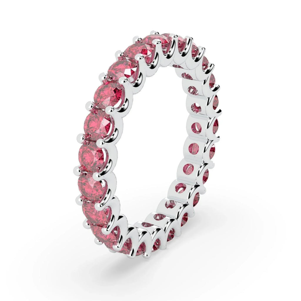 Ruby U Prong Full Eternity Ring in Hallmarked Gold