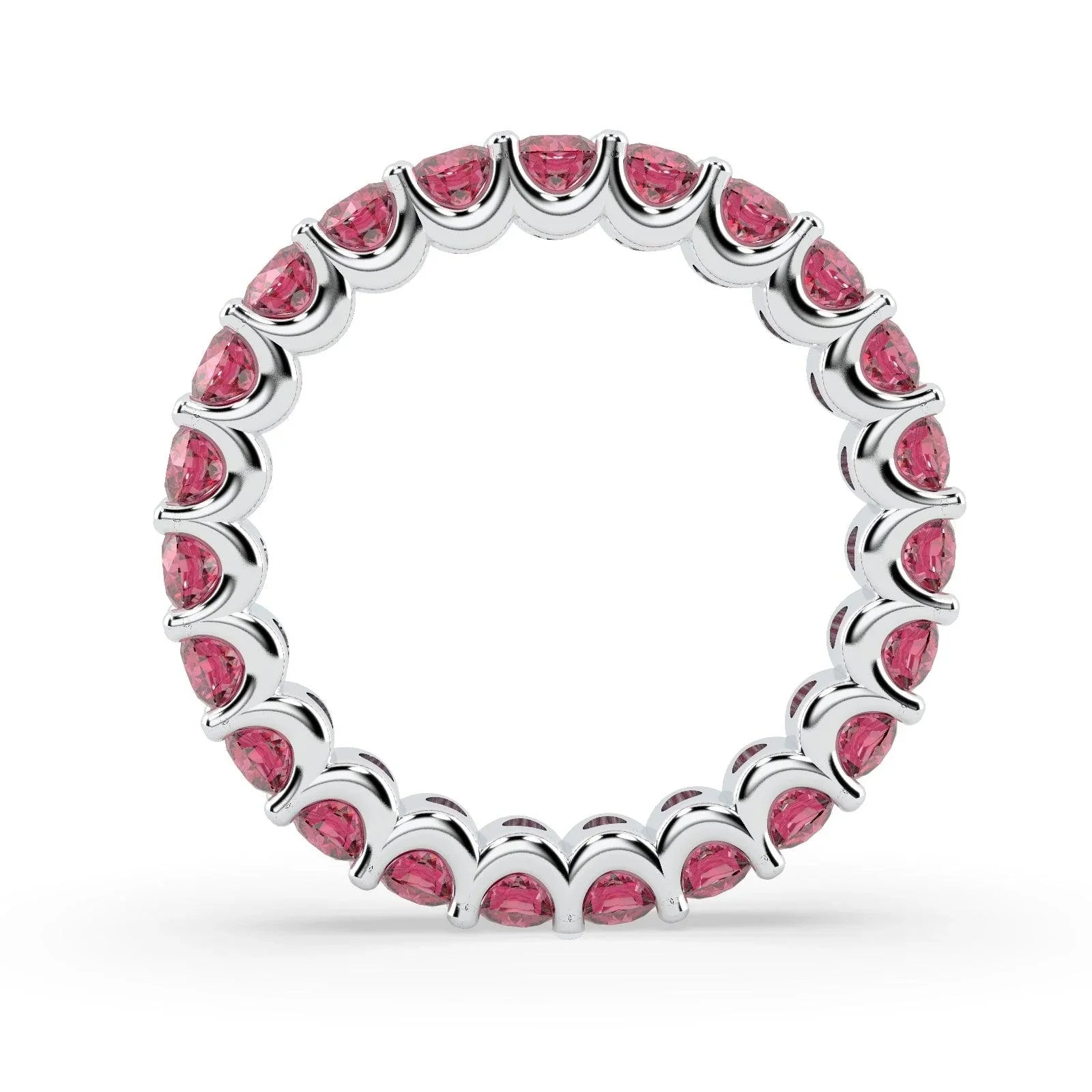 Ruby U Prong Full Eternity Ring in Hallmarked Gold