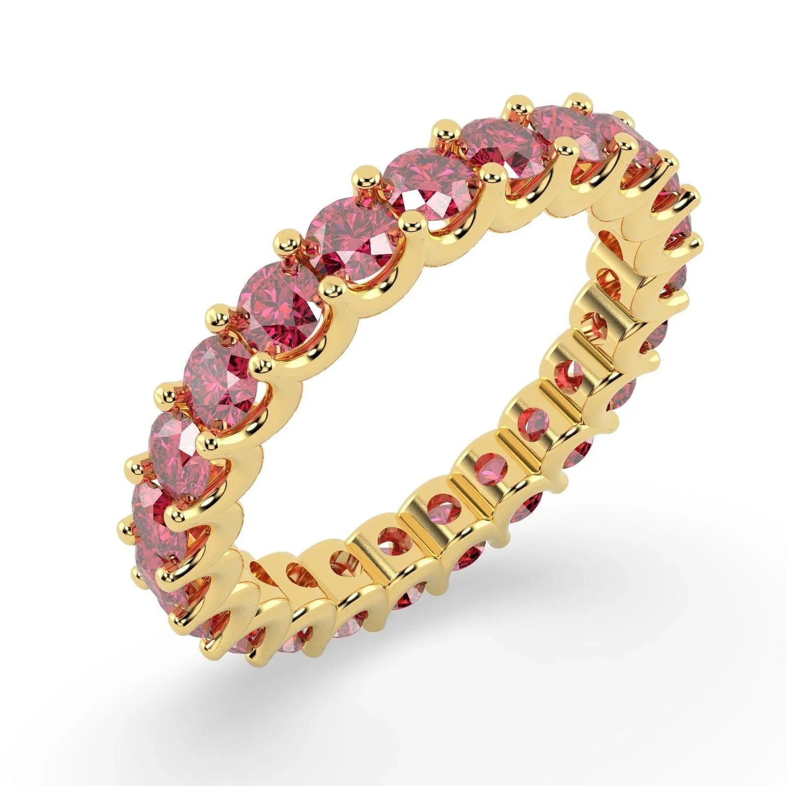 Ruby U Prong Full Eternity Ring in Hallmarked Gold