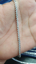 1Ct Heart Shape Round Diamond designer Tennis Bracelet in White gold - Amada Diamonds