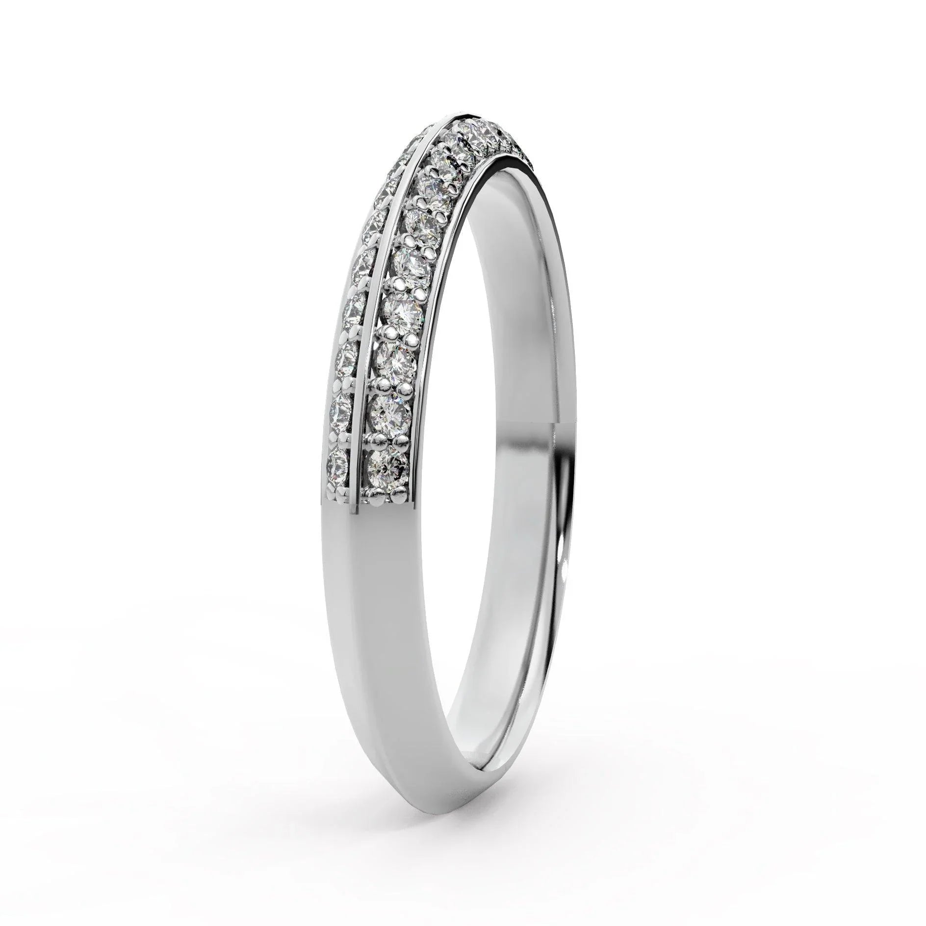Round Diamond Knife Edge Bridal Set Engagement Ring