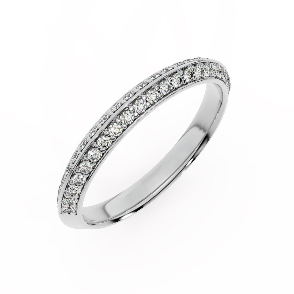 Round Diamond Knife Edge Bridal Set Engagement Ring