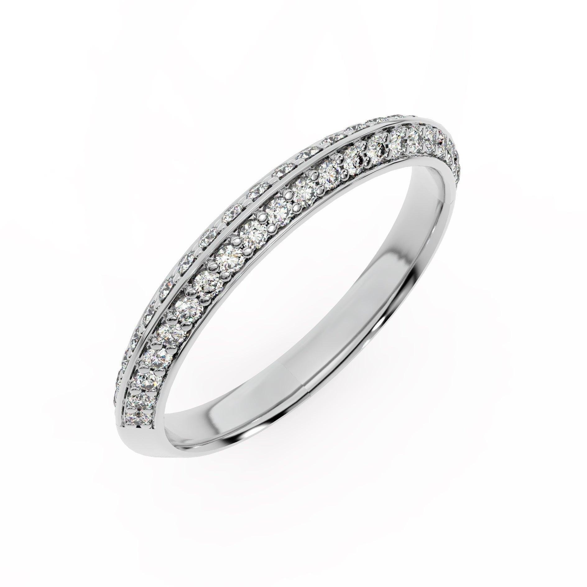 Round Diamond Knife Edge Bridal Set Engagement Ring