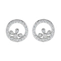 0.30 CT Floral Designer Diamond Earrings in 18k White Gold