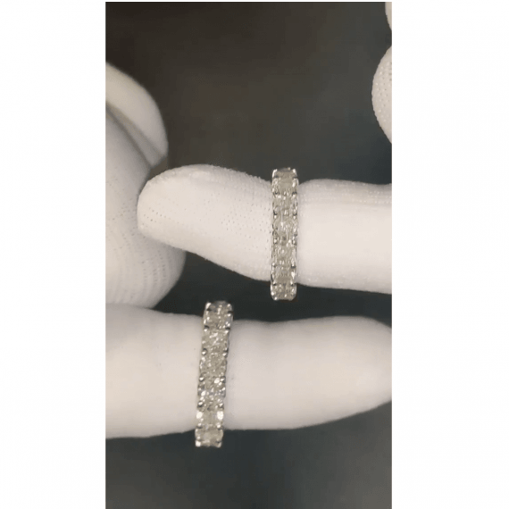 Certified Cushion Diamond U Prong Full Eternity Ring For Women in Platinum D-E/VS 5.00Ct - 6.50Ct
