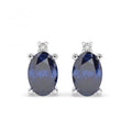0.60 Ct Sapphire & Diamond Designer Earrings in White Gold
