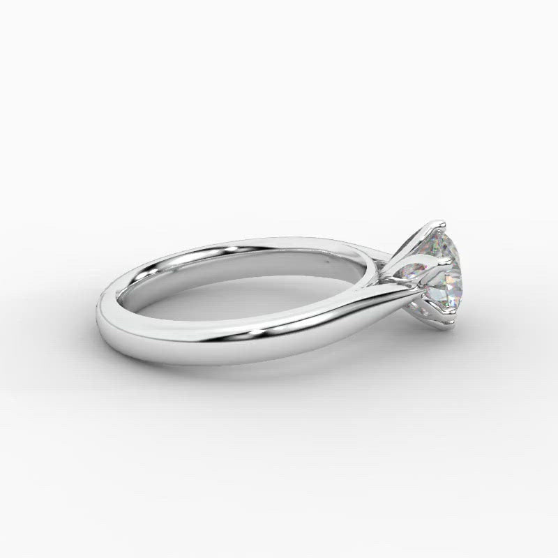 Petite Flower Solitaire Engagement Ring 1.00ct DE/VS