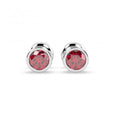 Top Most Quality 1.00 Carat Ruby Bezel Set Stud Earring In White Gold