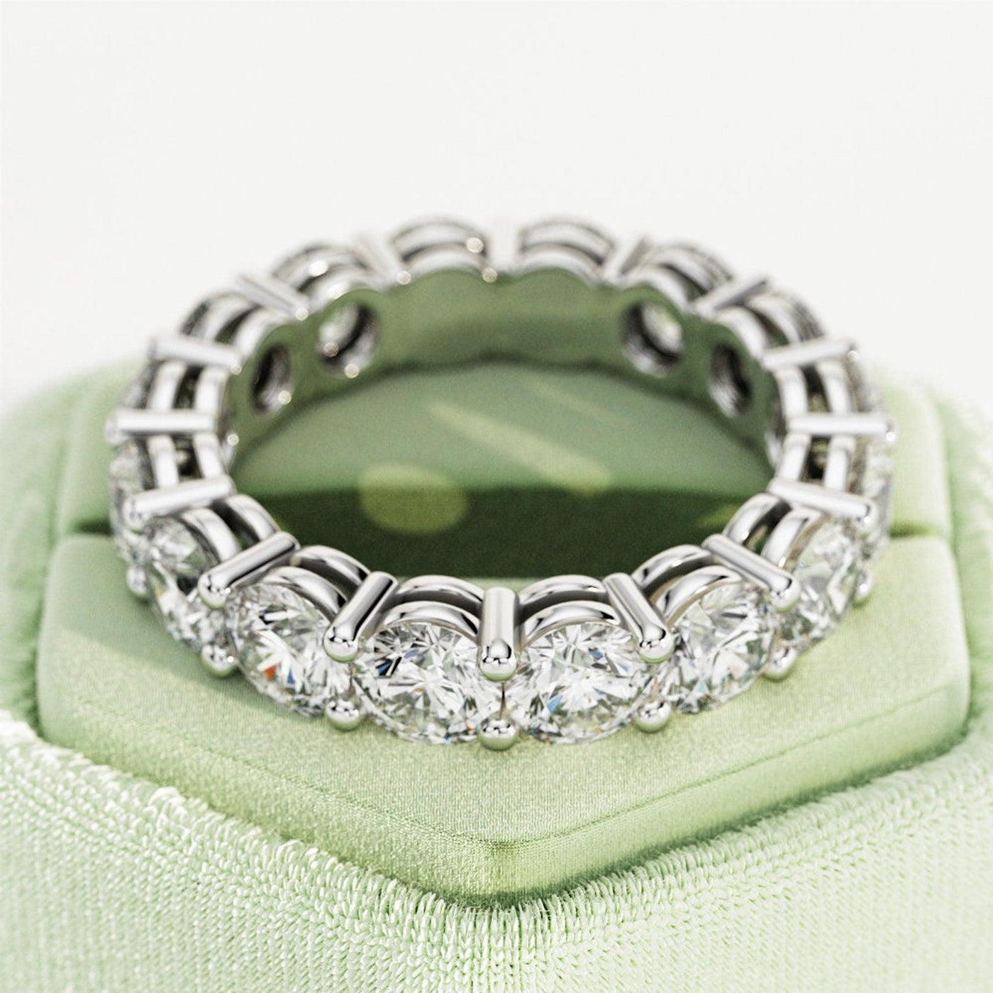 Round Diamond Claw Set Full Eternity Ring for Women's - 3.00Carat - 6.00Carat - D/VVS