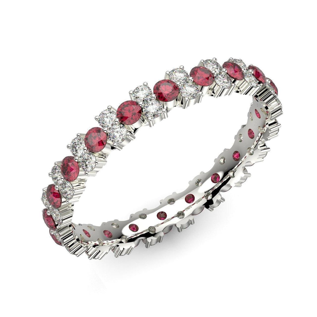 Ruby and Diamond Garland Full Eternity Ring 1.50Ct