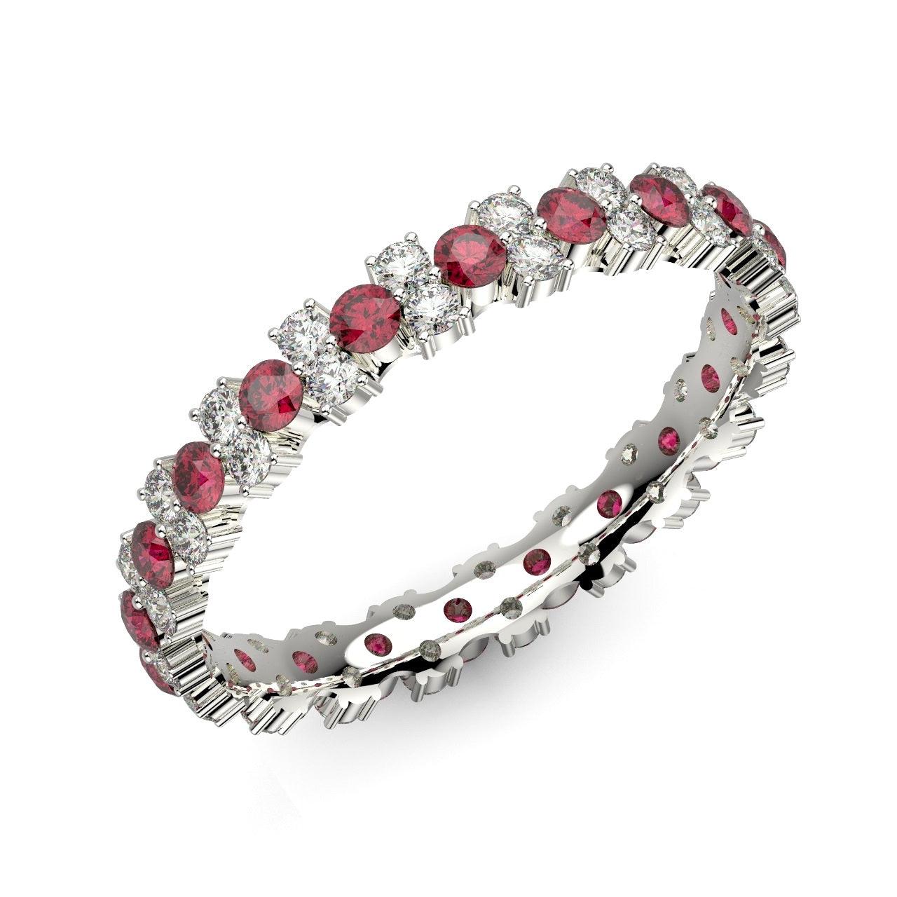 Ruby and Diamond Garland Full Eternity Ring 1.50Ct