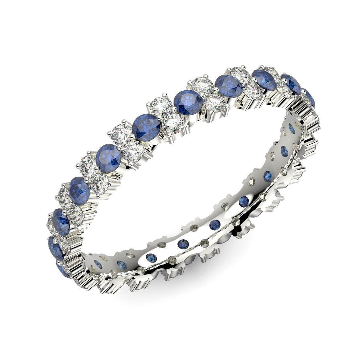 Sapphire and Diamond Garland Full Eternity Ring 1.50Ct