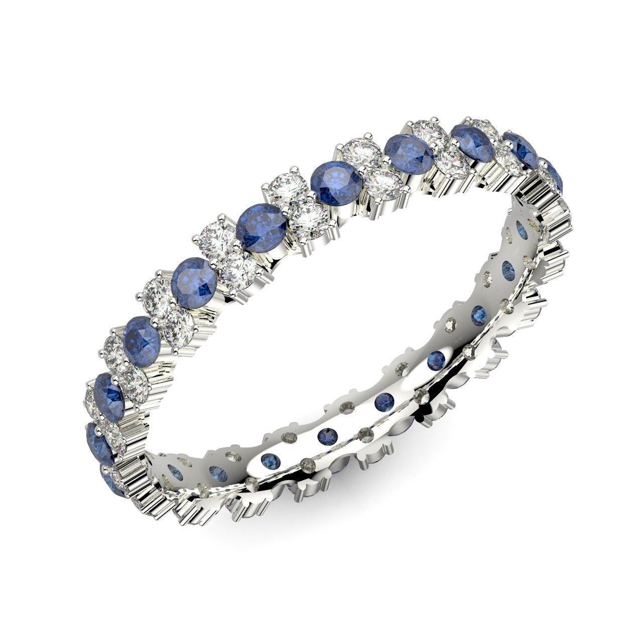 Sapphire and Diamond Garland Full Eternity Ring 1.50Ct
