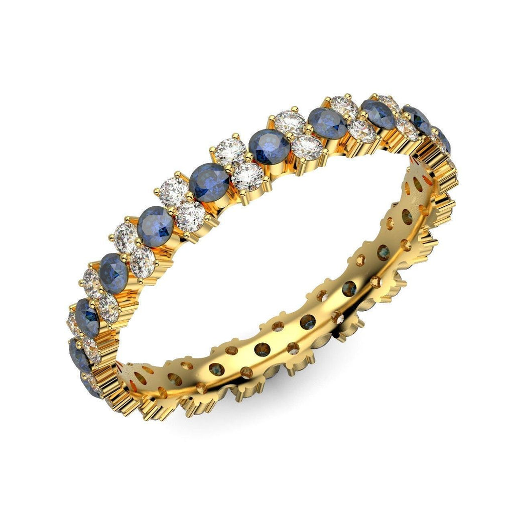 Sapphire and Diamond Garland Full Eternity Ring 1.50Ct
