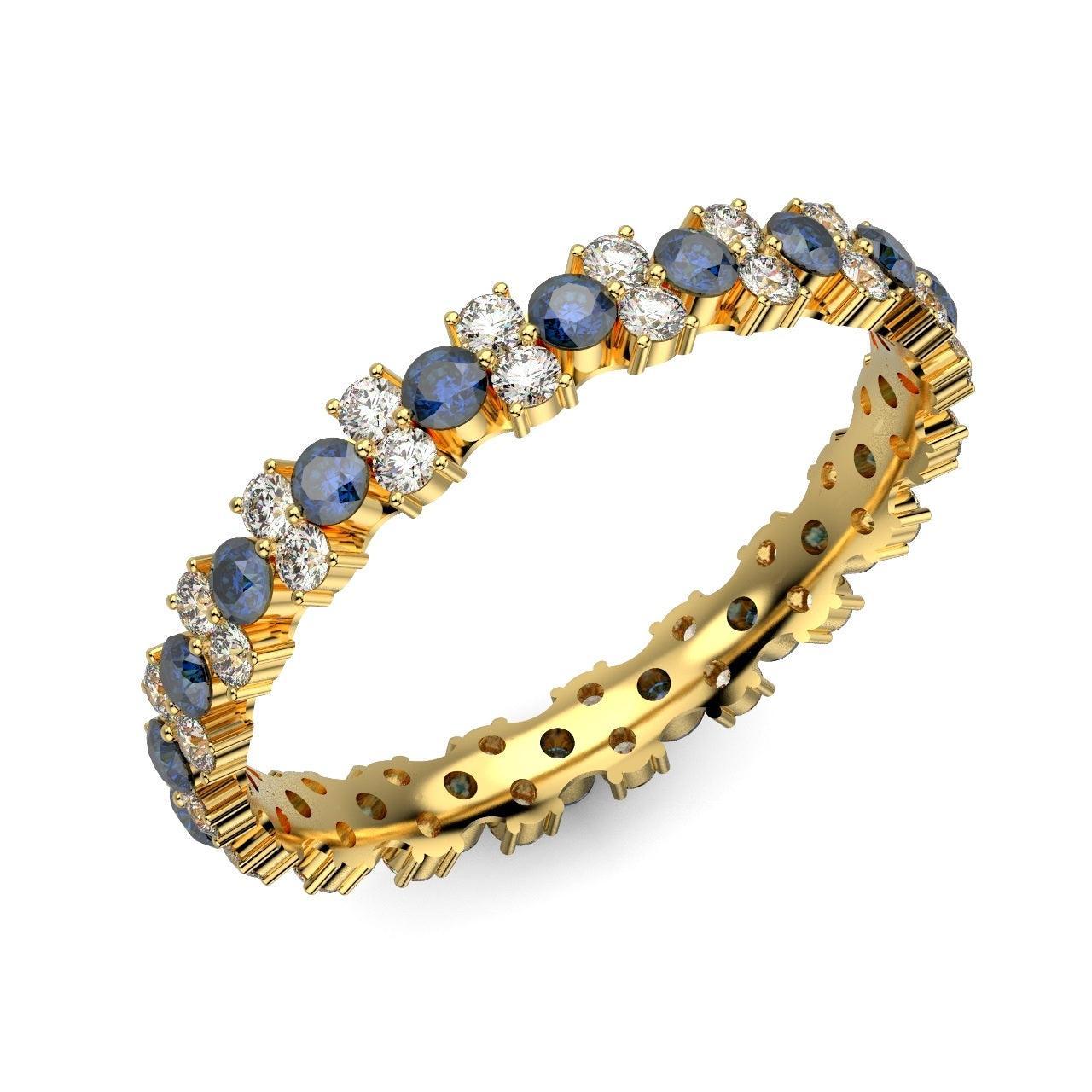 Sapphire and Diamond Garland Full Eternity Ring 1.50Ct