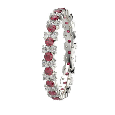 Ruby and Diamond Garland Full Eternity Ring 1.50Ct