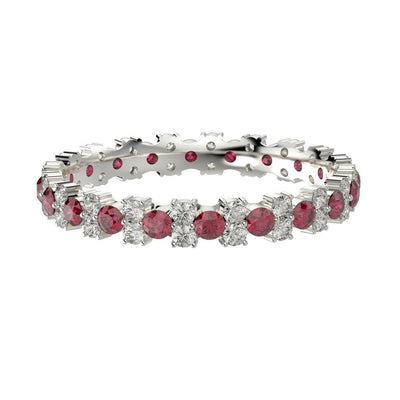 Ruby and Diamond Garland Full Eternity Ring 1.50Ct