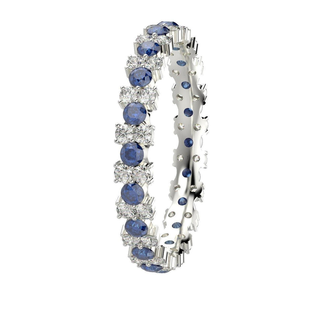 Sapphire and Diamond Garland Full Eternity Ring 1.50Ct